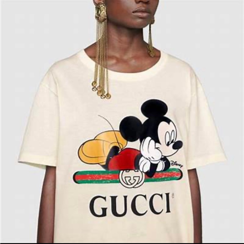 Disney × Gucci , Mickey Mouse X Disney T-Shirt in cream, size medium